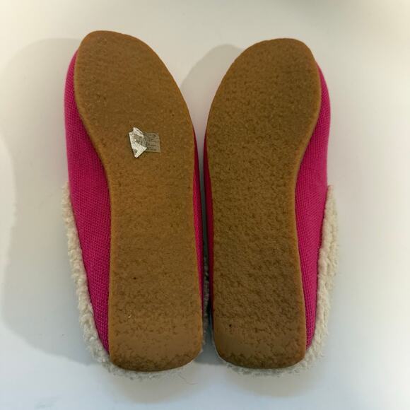 Rothy's Women's Merino Scuff Slippers Slip On Hot Pink Sherpa Size 7 Flat - Picture 5 of 7